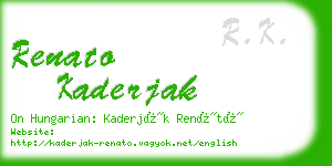 renato kaderjak business card